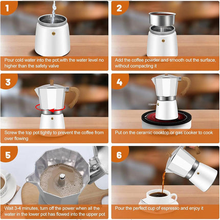 Portable Coffee Maker Wood Grain Handle Outdoor Manual Espresso Machine Camping