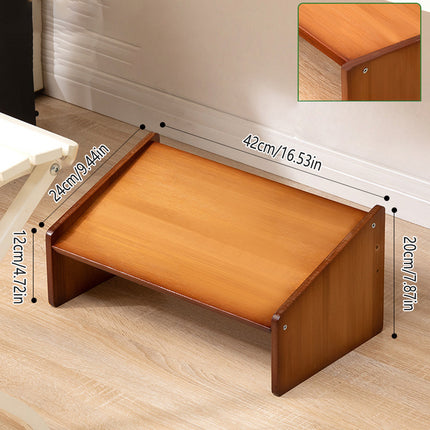 Home Office Bamboo Under Desk Footrest Adjustable Height Wooden Foot Rest Stool