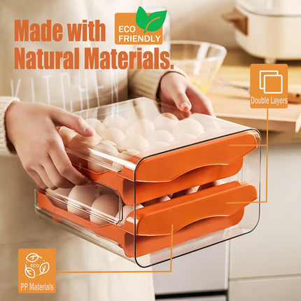 Kitchen Egg Double Layer Storage Box for Food Organization Fresh Keeping