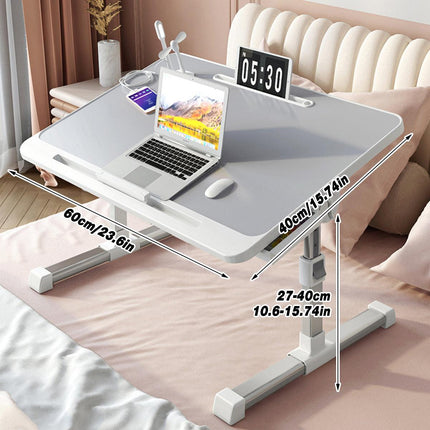 Adjustable Laptop Bed Tray Desk with USB Charging Port for Work and Study