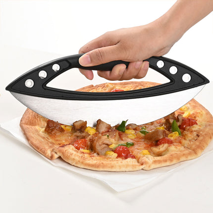 Pizza Cutter Food-Grade Stainless Steel with Protective Cover Black