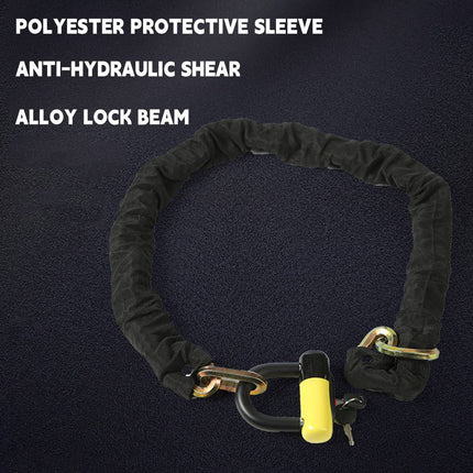 Motorcycle Bicycle Chain Lock with U-Lock Hardened Steel Anti-Theft Keyed Set