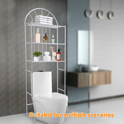Over Toilet 3 Tier Bathroom Floor Storage Shelf White