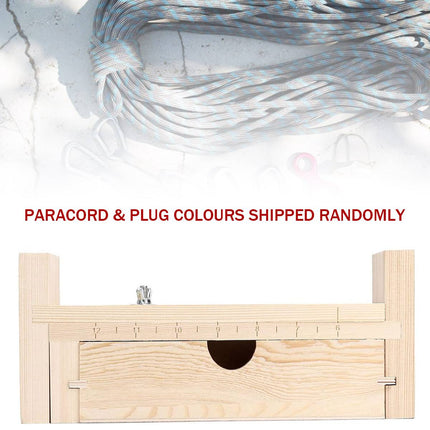 Solid Wood Paracord Bracelet Jig Adjustable Braiding Maker Tool Storage Drawer