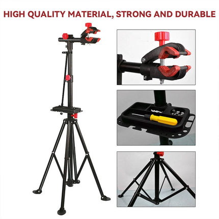 Steel Foldable Bike Repair Stand Blue or Red Accents