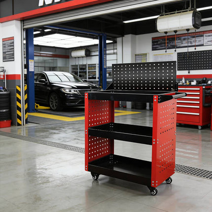 Heavy Duty 3 Tier Tool Cart with Wheels Rolling Work Bench Mechanic Repair Shop