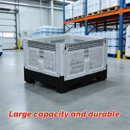 Foldable HDPE Logistics Storage Crate Stackable Forklift Pallet Box