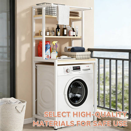 Over Washing Machine 3 Tier Storage Rack White or Black