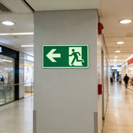 Glow in the Dark Exit Sign Stickers 10 Pack 30x15cm
