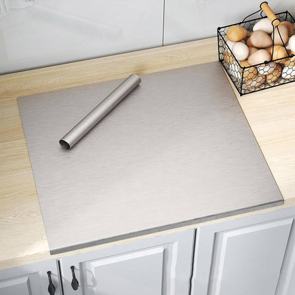 Stainless Steel Pastry Board Dough Kneading Rolling Cutting Pad Counter Hook