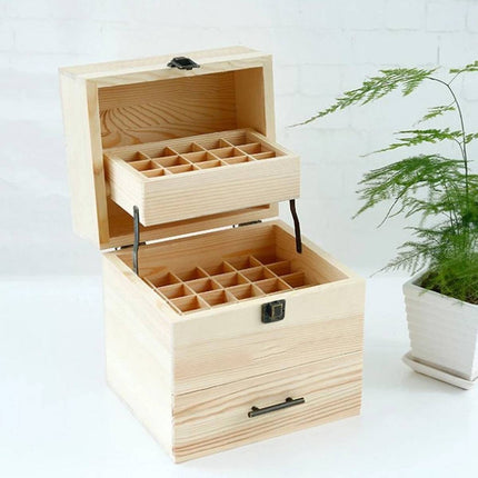 Three Tier Wooden Essential Oil Storage Box with Drawer