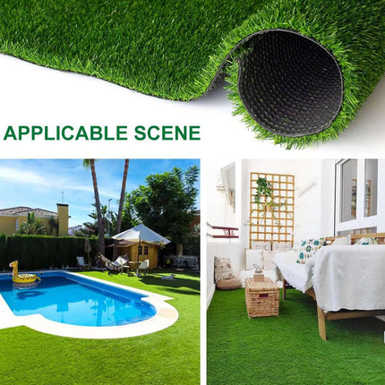 Artificial Synthetic Grass Lawn Realistic Fake Turf Garden Outdoor Decor Set
