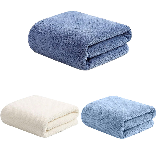 Bath Towel Set 2PCS Coral Fleece Soft Absorbent Large Size Home Bathroom Towels