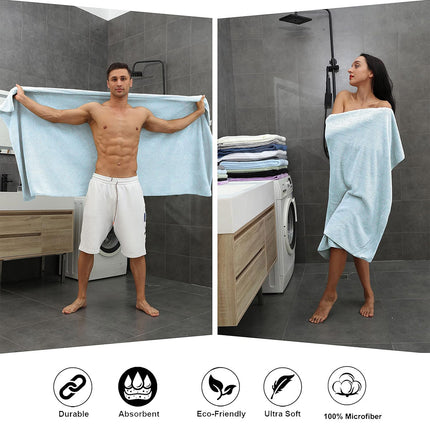 Bath Towel Set 2PCS Coral Fleece Soft Absorbent Large Size Home Bathroom Towels
