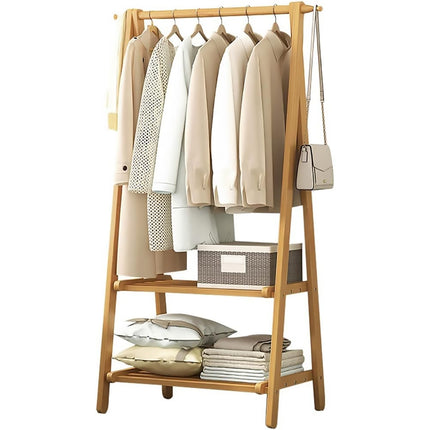 Bamboo Clothes Rack Foldable Durable Space Saving for Clothes Hats Coats Use