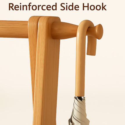 Bamboo Clothes Rack Foldable Durable Space Saving for Clothes Hats Coats Use