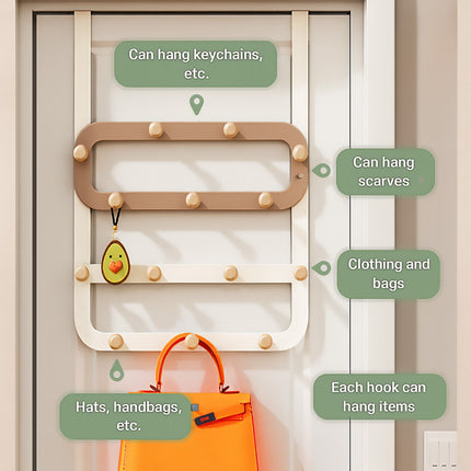 Over The Door Large Capacity Multi Row Hooks No Drilling Installation Heavy Duty