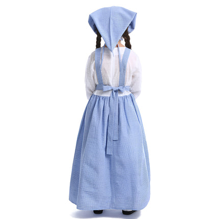 Pastoral Costume Dress Vintage Lace Long Sleeve Farm Theme Cosplay Outfit