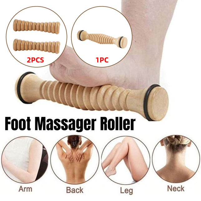 Wooden Foot Massage Roller Stick Manual Massager Tool for Feet Legs Arms