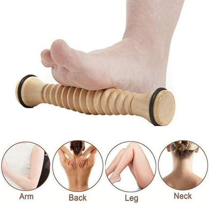 Wooden Foot Massage Roller Stick Manual Massager Tool for Feet Legs Arms