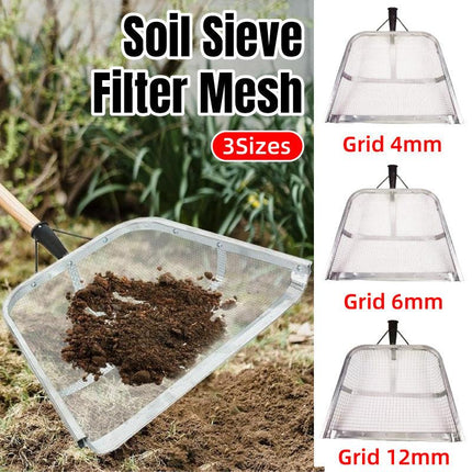 Stainless Steel Soil Sifter Drain Shovel Gardening Mesh Screen Filter Durable