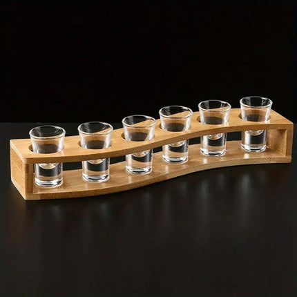 Bamboo Wine Glass Holder Splitter Cup Holder Organiser for Kitchen Bar Storage