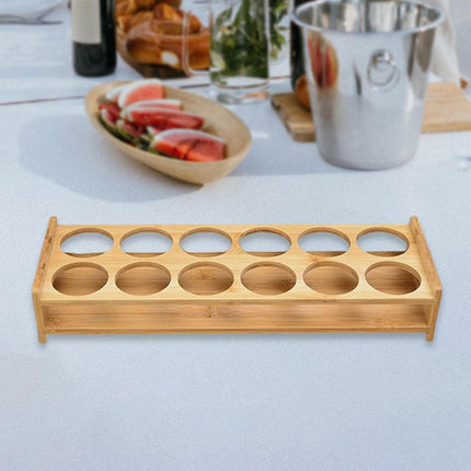 Bamboo Wine Glass Holder Splitter Cup Holder Organiser for Kitchen Bar Storage