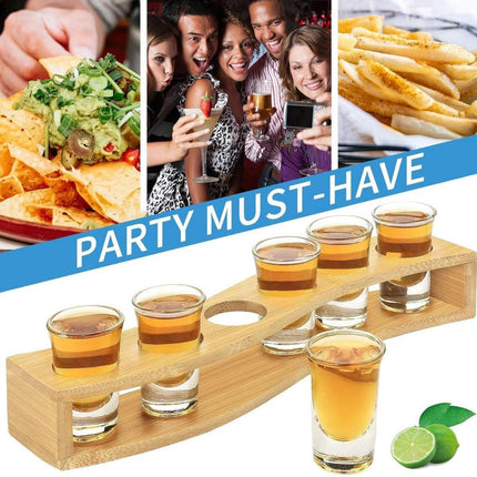 Bamboo Wine Glass Holder Splitter Cup Holder Organiser for Kitchen Bar Storage