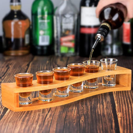 Bamboo Wine Glass Holder Splitter Cup Holder Organiser for Kitchen Bar Storage