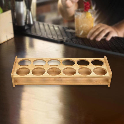 Bamboo Wine Glass Holder Splitter Cup Holder Organiser for Kitchen Bar Storage