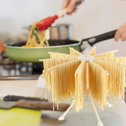 Foldable Pasta Drying Rack 10 Bar Plastic Spaghetti Noodle Dryer Home Kitchen