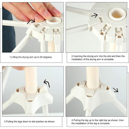 Foldable Pasta Drying Rack 10 Bar Plastic Spaghetti Noodle Dryer Home Kitchen