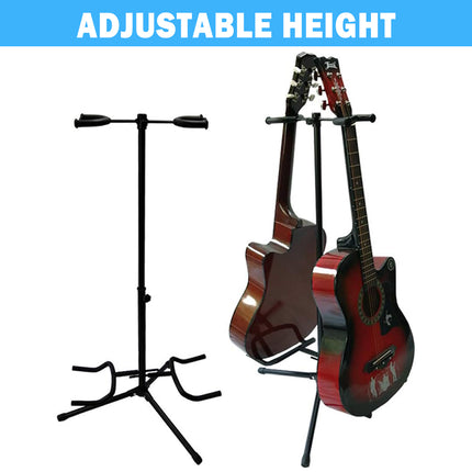 2/3Head Guitar Stand with Height Adjustment Foldable Holder Guitar Stand Bass