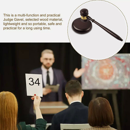 2PCS Wooden Judge Hammer Mallet Auction Mallet Handcrafted Craft Pendulum