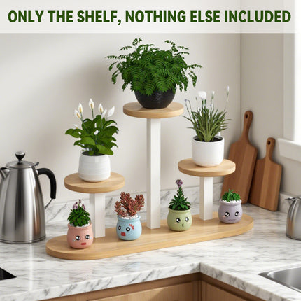 Desktop Window Sill Multi-Tier Plant Stand Shelf Sturdy Space-Saving Home Office