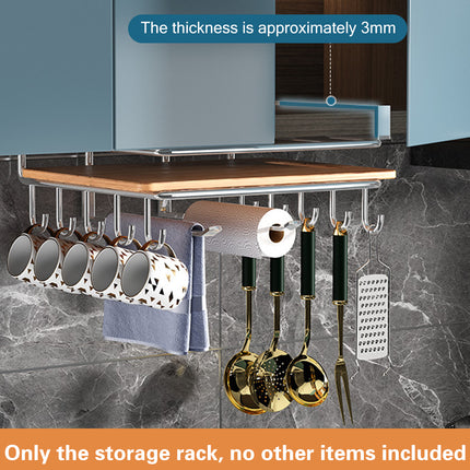 Cabinet Hanging Storage Rack Stainless Steel Silver Kitchen Organiser
