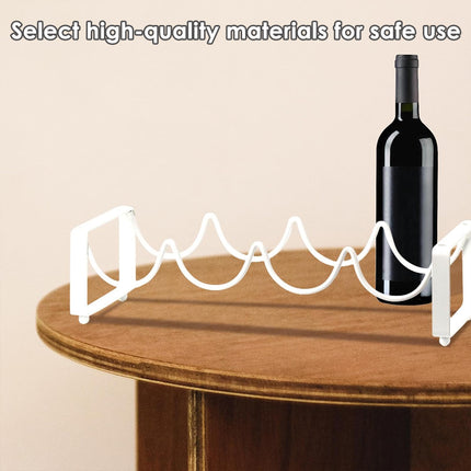 Iron Wine Rack Bottle Holder Metal Display Stand Tabletop Decorative Storage