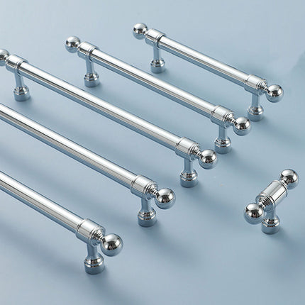 Silver Closet Handle Modern Round Ball Long Pull for Drawer Cabinet Door Use