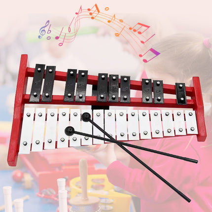 25-Tone Aluminum Plate Xylophone Hand-Strike Kids Music Learning Early Education