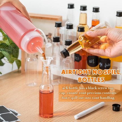 24PCS Small Plastic Wine Bottle Beverage Juice Container Reusable Clear Bottle