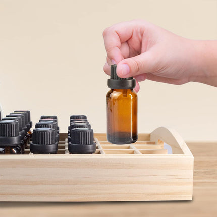 Essential Oil Tray 15ml Capacity 30 Grid Solid Wood Organize Display Storage