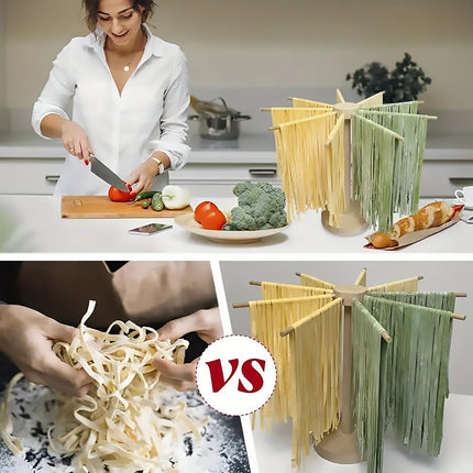 Wooden Noodle Drying Rack Kitchen Pasta Hanger Natural Wood Colour Stable