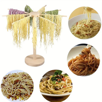 Wooden Noodle Drying Rack Kitchen Pasta Hanger Natural Wood Colour Stable