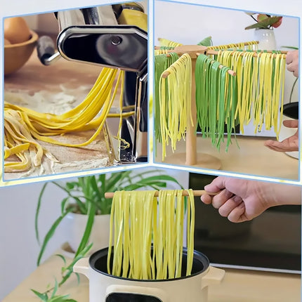 Wooden Noodle Drying Rack Kitchen Pasta Hanger Natural Wood Colour Stable