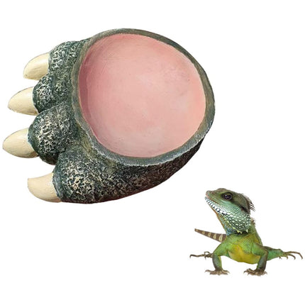 Lizard Claw Shaped Pet Food Water Bowl Durable Resin Non Slip Base Daily Use