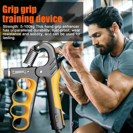Adjustable Hand Grip Strengthener with Counter Forearm Finger Exerciser Trainer