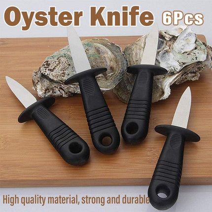 6PCS Stainless Steel Oyster Knife Non Slip Handle Scallop Shell Opener Shucking