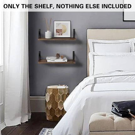 4 PCS Wooden Wall Shelf Single Board Wall Mounted Home Decor Living Room Bedroom