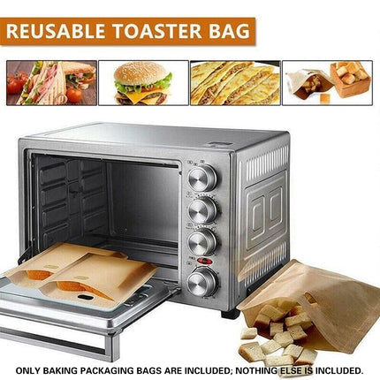 10 PCS Reusable Toaster Baking Bags Heat Resistant for Oven Microwave