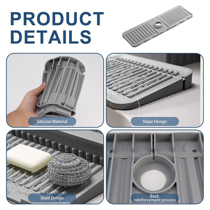 Faucet Draining Pad Narrow Sink Splash Guard Mat for Washbasin Water Catcher